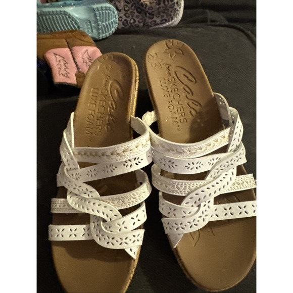 Skechers Women's Beverlee Strapped Sandals White Size 9 - Picture 6 of 12